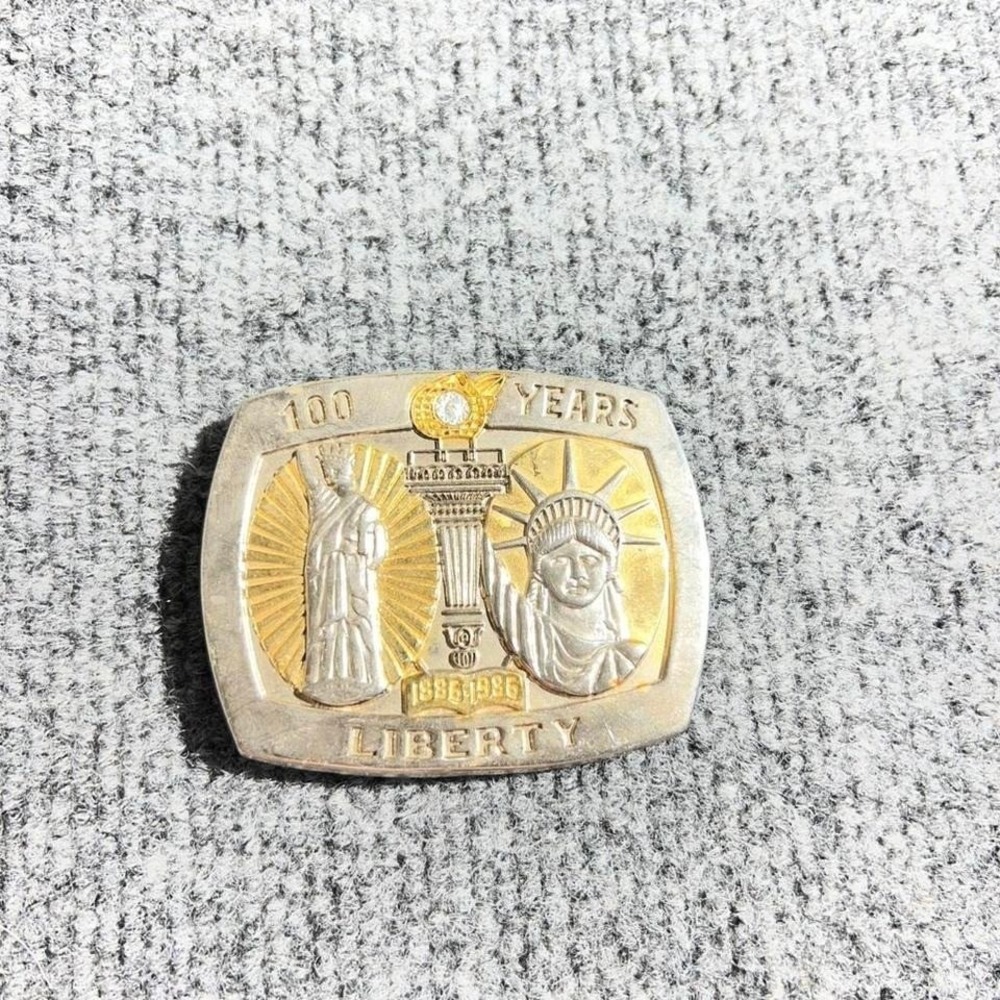 Liberty 100 Years Statue of Liberty silver buckle